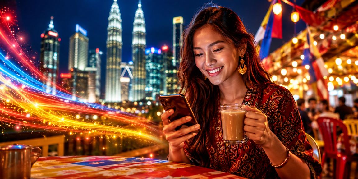 Pengguna di Kuala Lumpur mengakses platform hiburan 7408 melalui telefon mudah alih